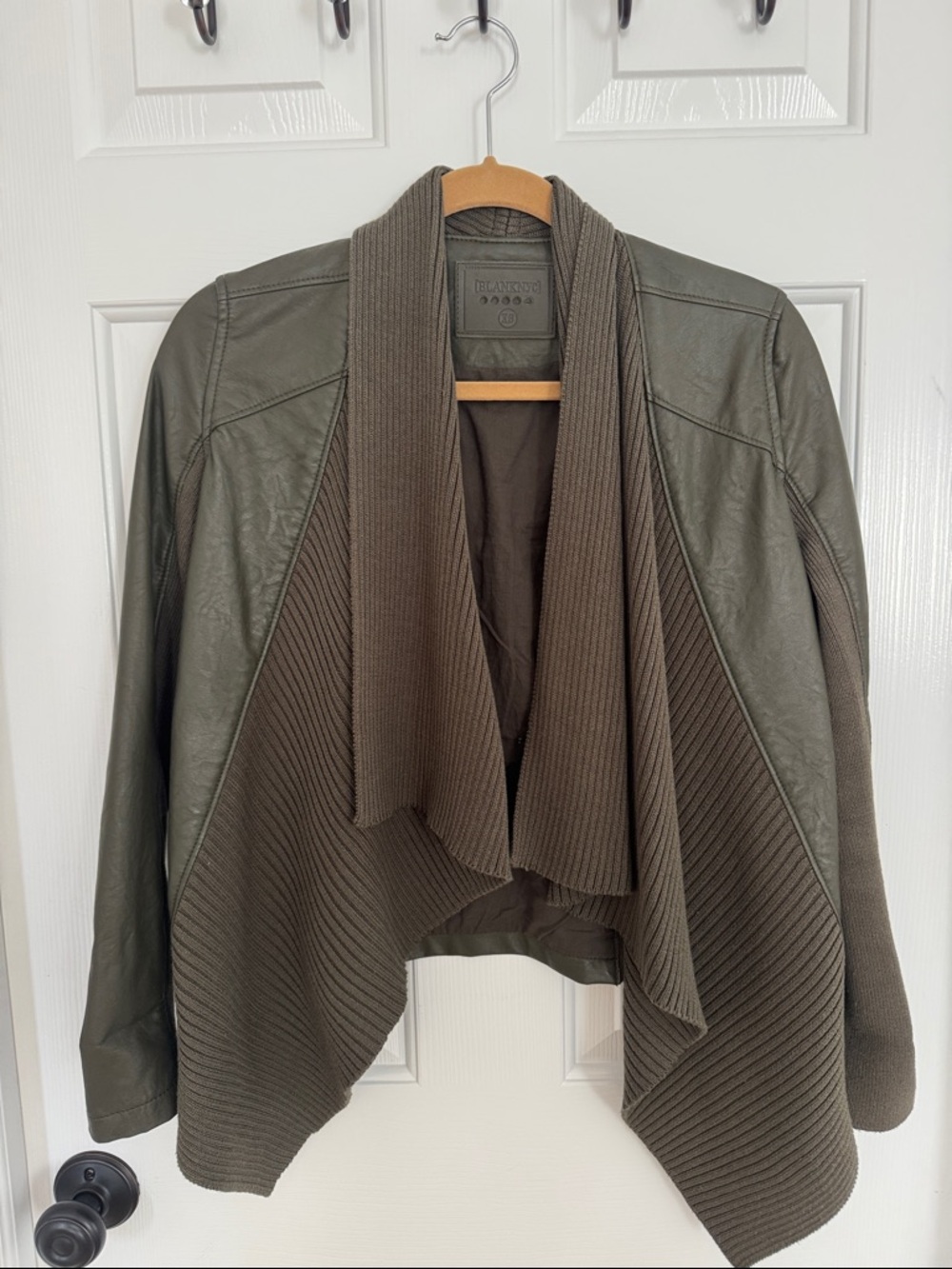 Blank nyc leather cardigan jacket